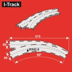 Hacker-Model HCT9675Y - H0 - Bogen Segment 1-gleisig, R542, 8 mm, 60°mit Weiche (1 Stück)